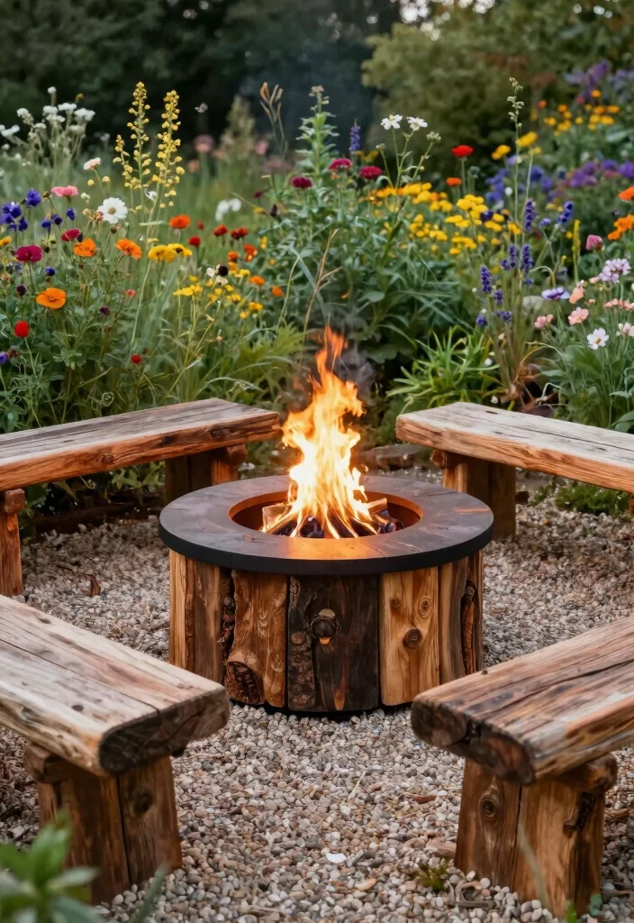 13 DIY Pea Gravel Fire Pit Setups for Beginners - 8. Eco-Friendly Fire Pit using Reclaimed Materials 1