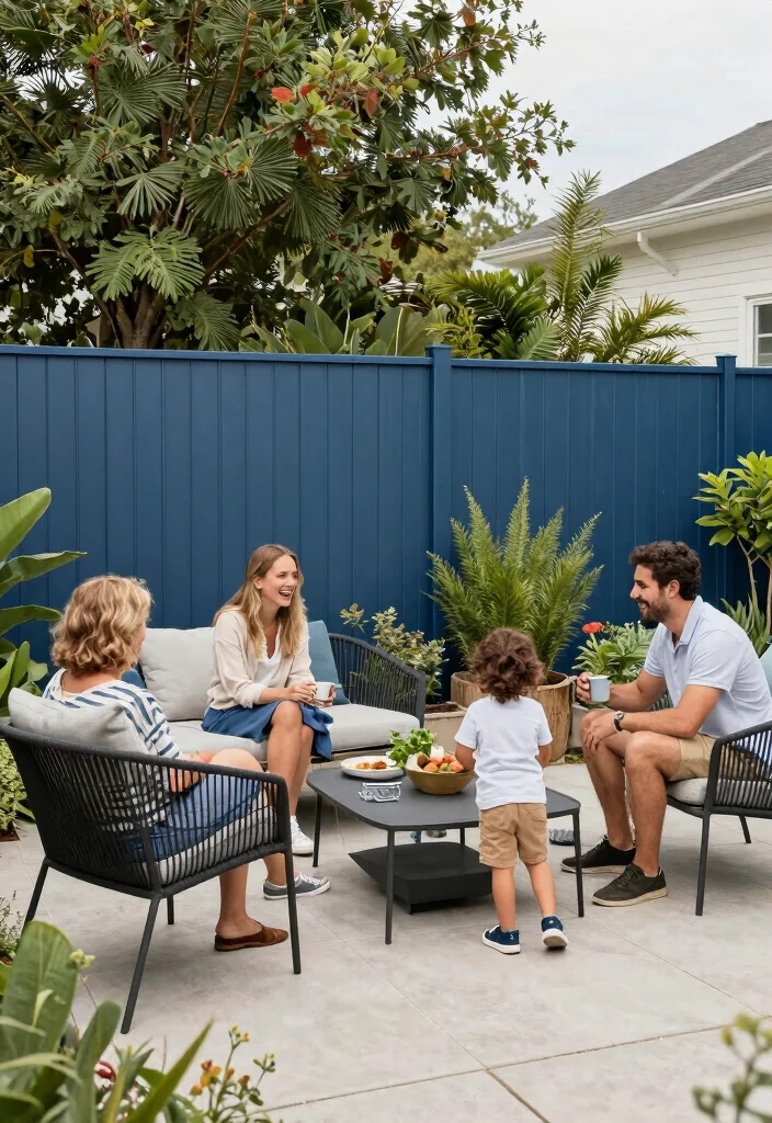 13 Fence Paint Colors That Hide Dirt from Active Families - 13. Elegant Steel Blue 1