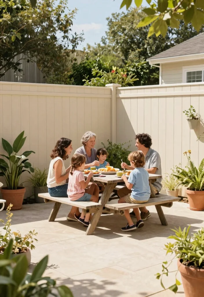 13 Fence Paint Colors That Hide Dirt from Active Families - 2. Warm Light Beige 1