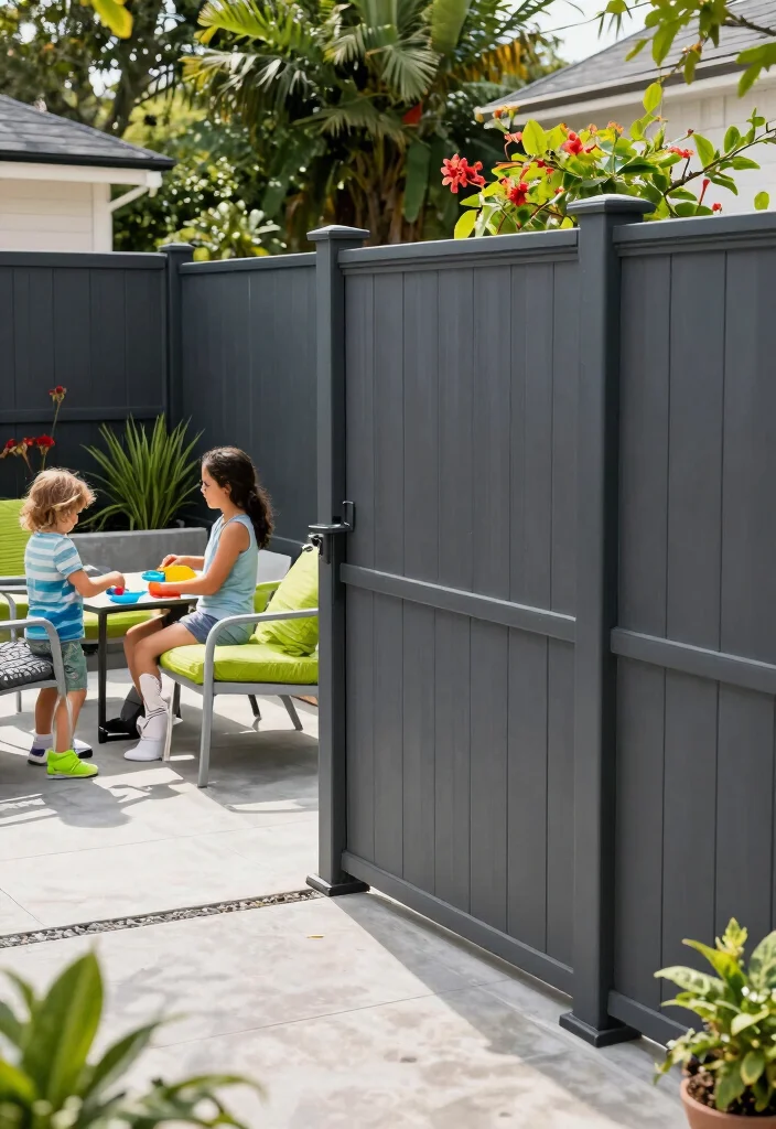 13 Fence Paint Colors That Hide Dirt from Active Families - 3. Dark Charcoal Grey 1