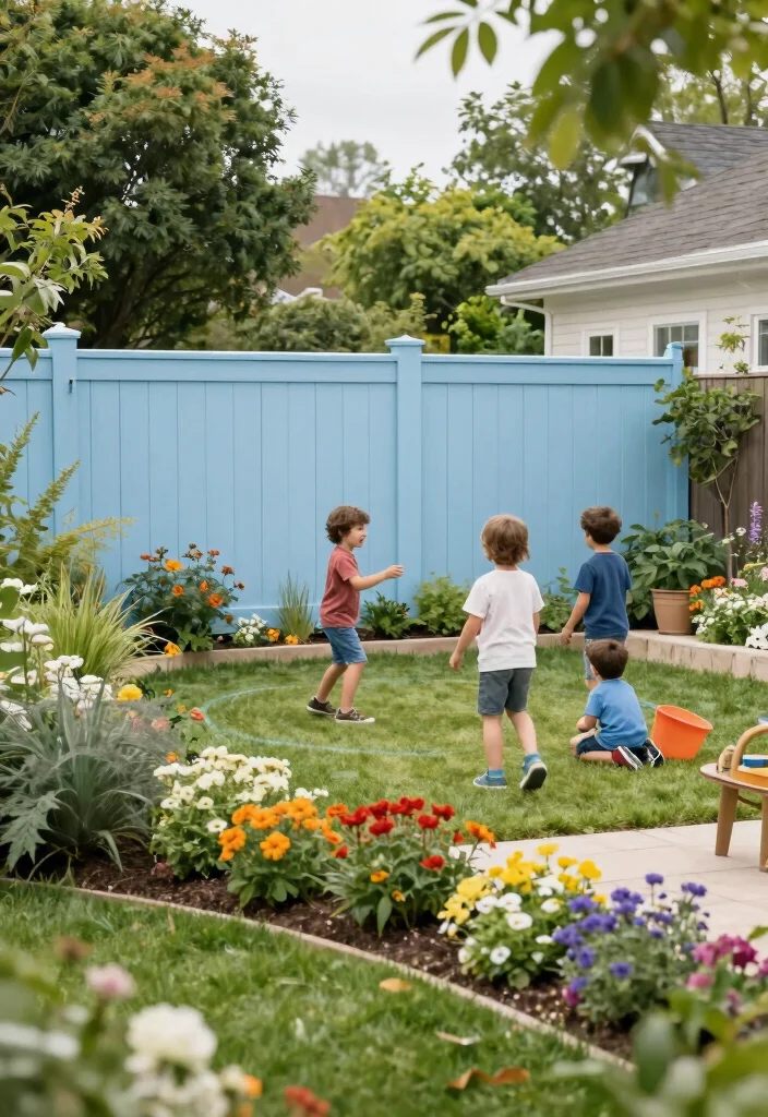 13 Fence Paint Colors That Hide Dirt from Active Families - 4. Soft Sky Blue 1