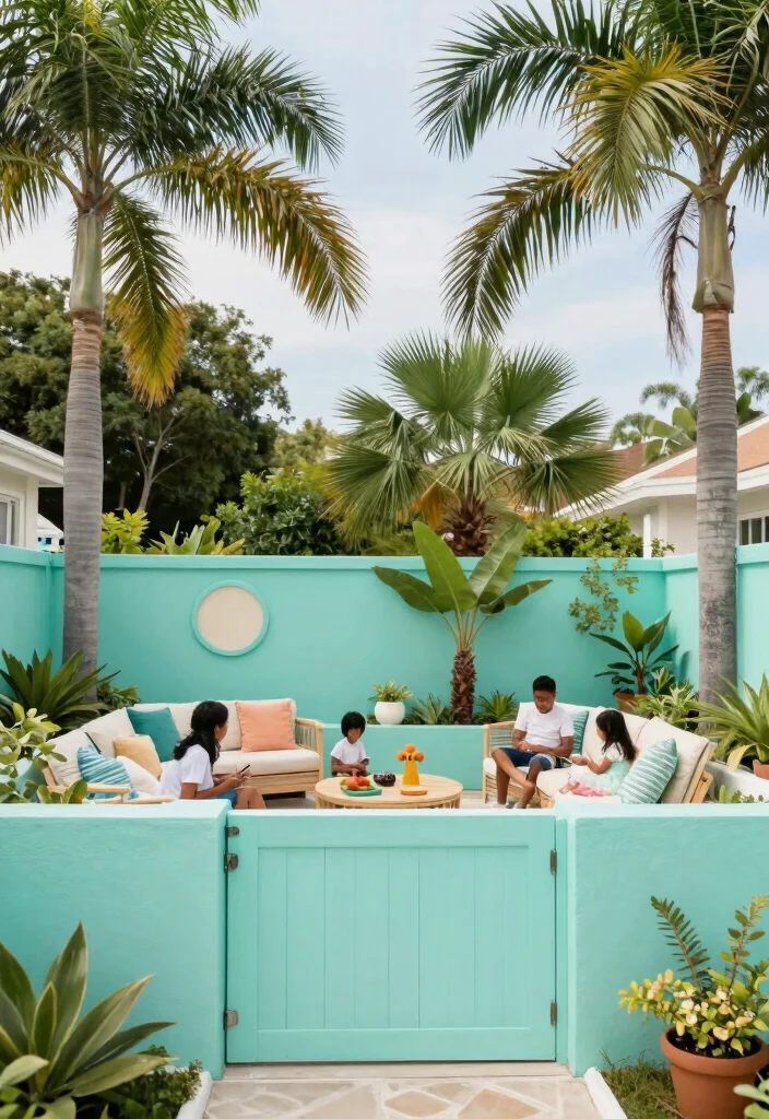 13 Fence Paint Colors That Hide Dirt from Active Families - 8. Calming Aqua 1