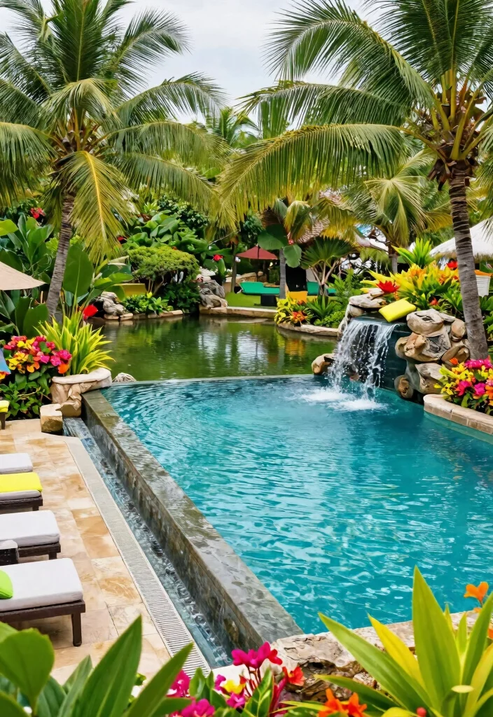 13 Modern Infinity Pool Ideas for Luxury Homes - 2. Tropical Oasis 1