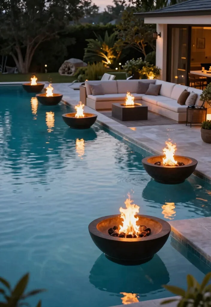 13 Modern Infinity Pool Ideas for Luxury Homes - 8. Infinity Pools with Fire Features 1