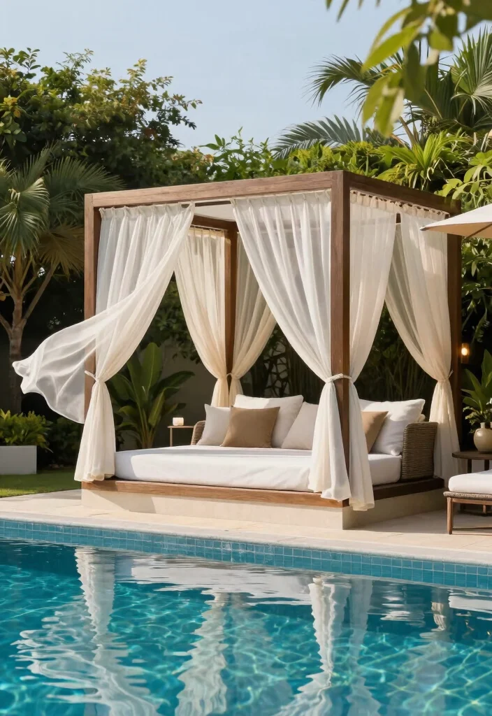 13 Modern Infinity Pool Ideas for Luxury Homes - 9. Poolside Cabanas 1