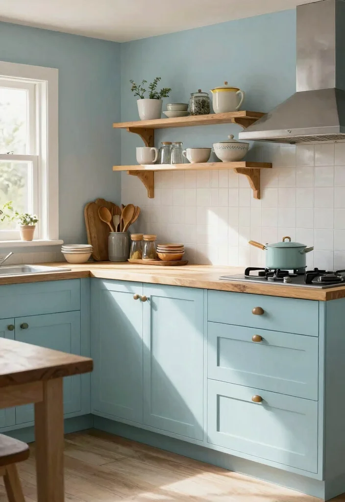 13 Neutral Paint Colors Every Farmhouse Kitchen Needs - 7. Light Duck Egg Blue 1