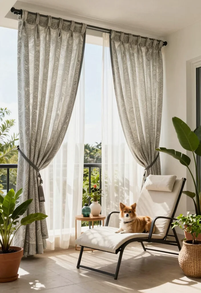 13 Pet-Safe Balcony Nets for Urban Apartment Owners - 13. Chic Outdoor Curtains as Nets 1