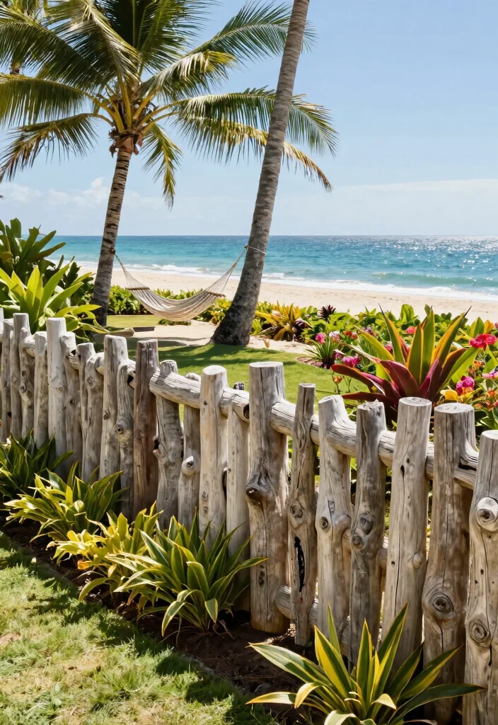 13 Realistic Wood-Look Vinyl Fencing for Perfectionists - 4. Coastal Driftwood Design 1