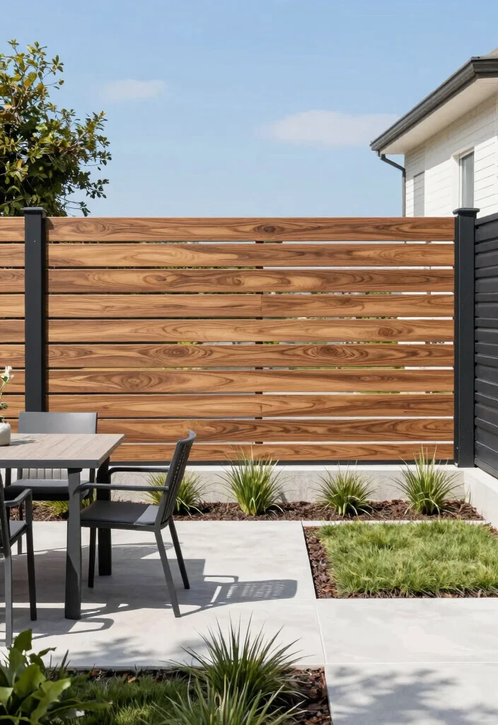 13 Realistic Wood-Look Vinyl Fencing for Perfectionists - 5. Contemporary Horizontal Slats 1