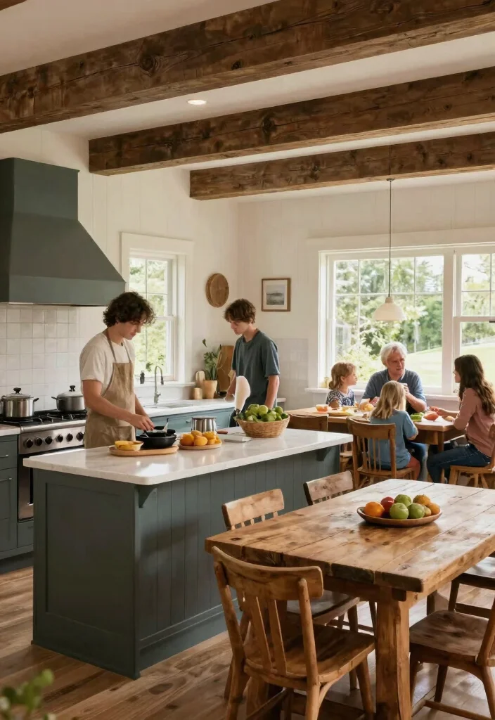 14 Cottage Kitchen Designs for Gathering Families - 11. Family-Centric Layouts: Enhancing Interaction 1