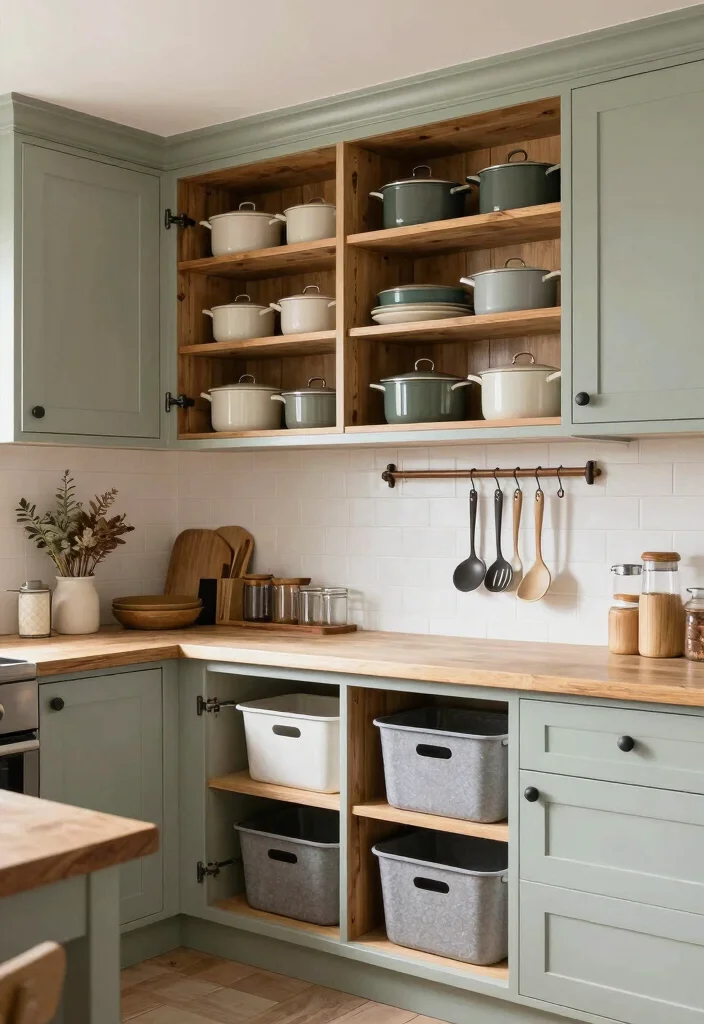 14 Cottage Kitchen Designs for Gathering Families - 7. Smart Storage Solutions: Organized Elegance 1