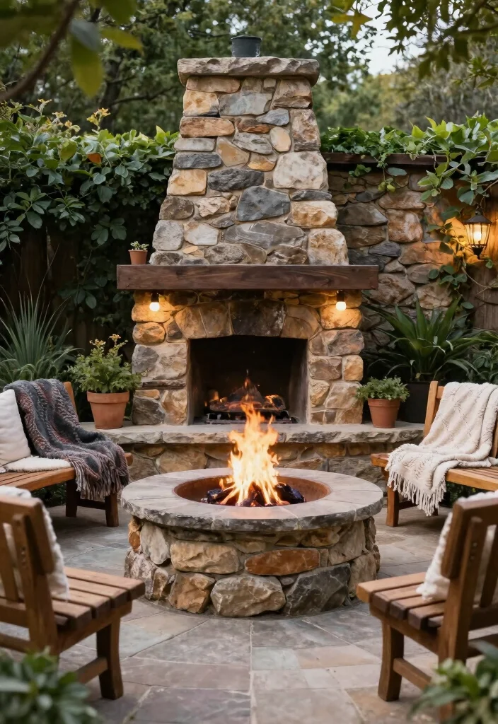 14 Epic Large Fire Pit Designs to Impress Entertainer Guests - 2. Rustic Stone Fire Pit 1