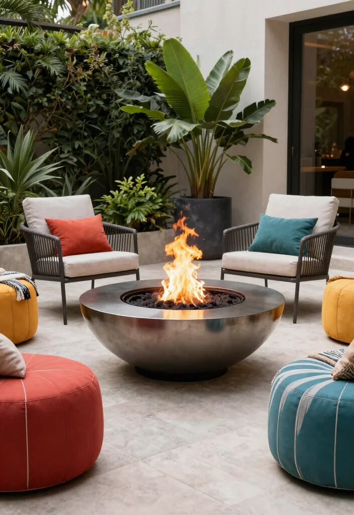 14 Epic Large Fire Pit Designs to Impress Entertainer Guests - 3. Stylish Fire Bowl 1
