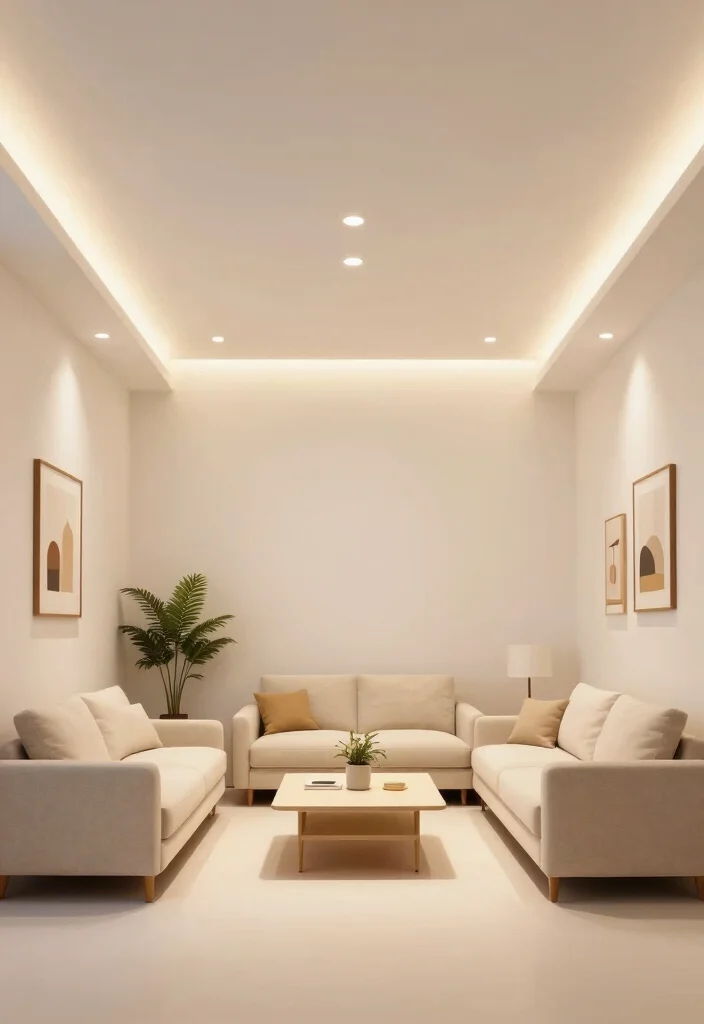 14 Living Room Lights That Make Small Spaces Feel Bigger - 10. Minimalist Recessed Lights 1