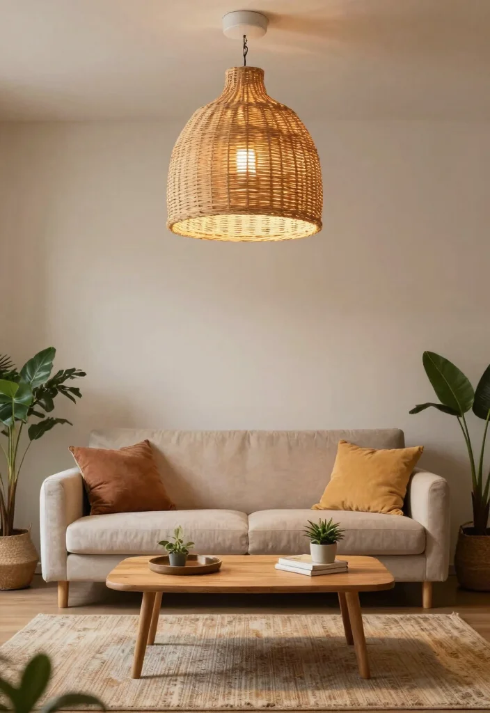 14 Living Room Lights That Make Small Spaces Feel Bigger - 8. Natural Fiber Shades 1