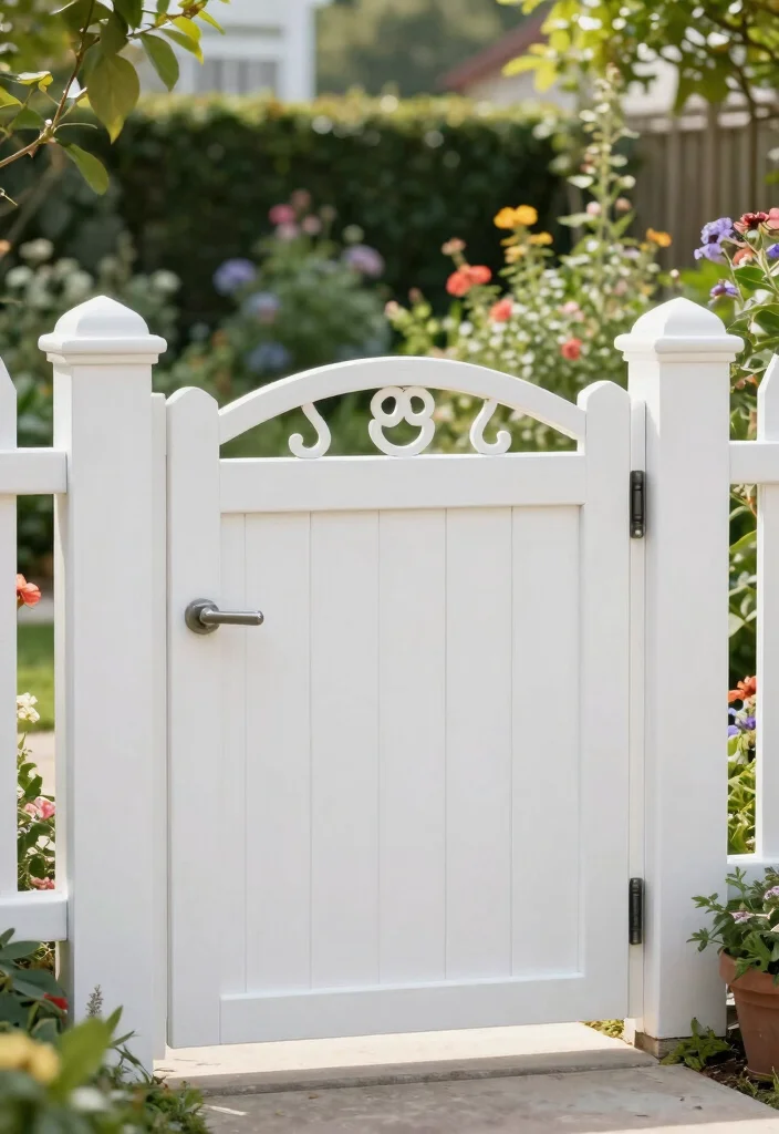 14 Maintenance-Free White Fencing for Busy Homeowners - 12. Vinyl Fence Gates 1