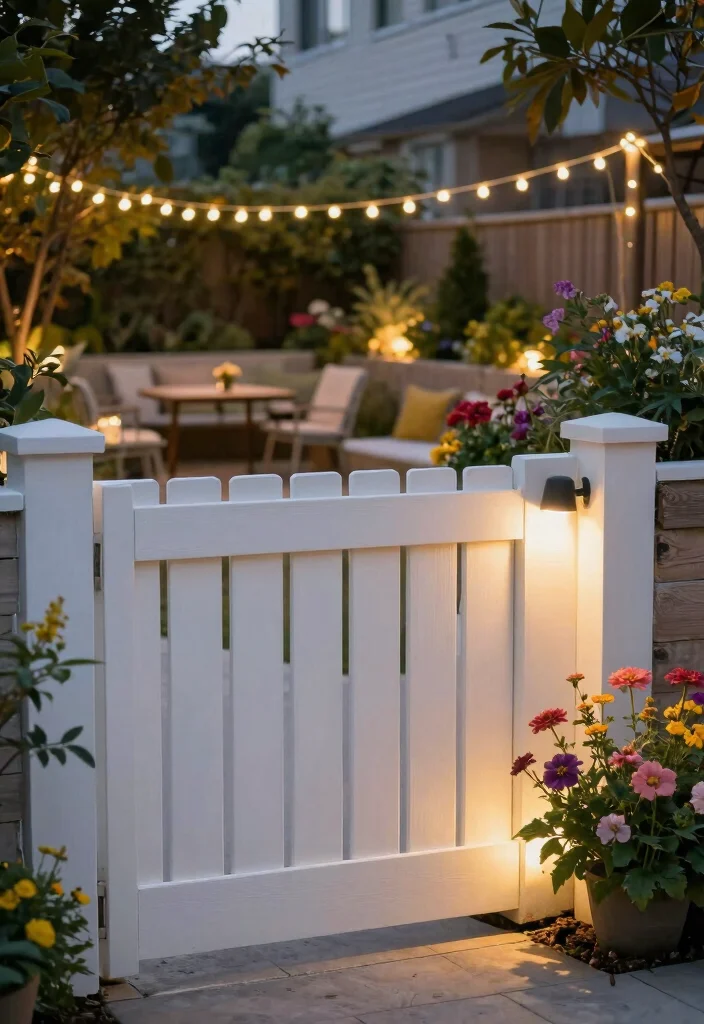 14 Maintenance-Free White Fencing for Busy Homeowners - 13. Accent Lighting with Vinyl Fencing 1