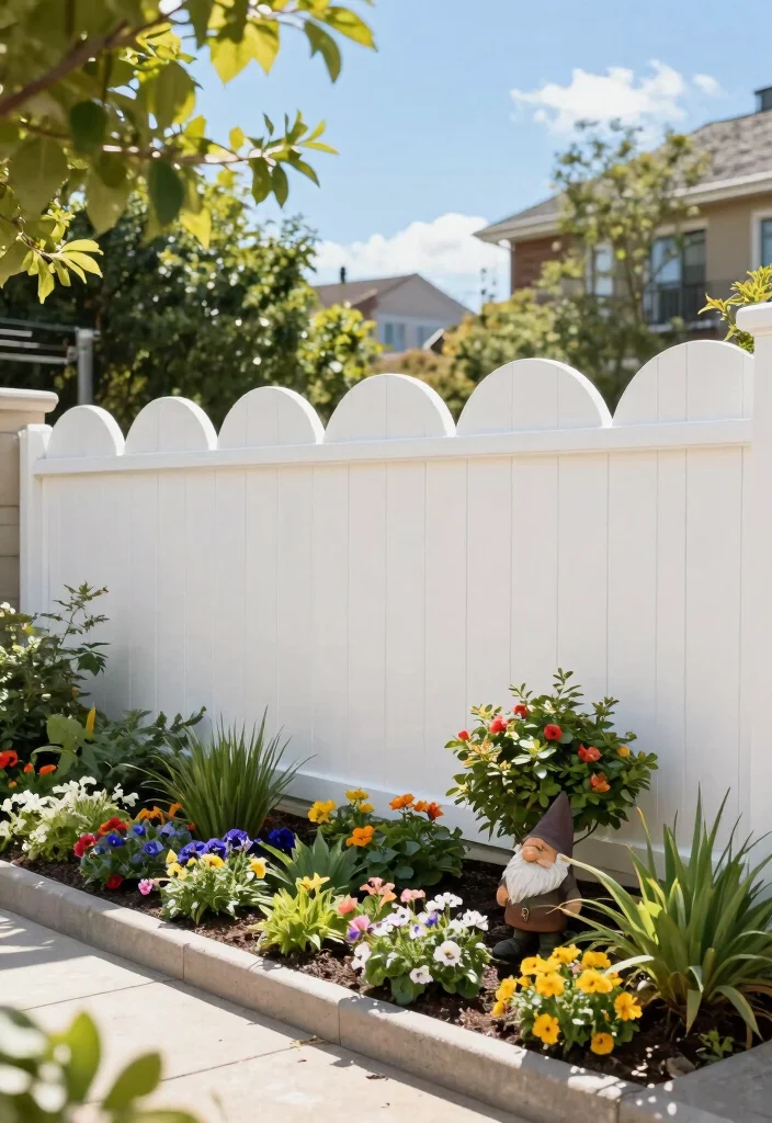 14 Maintenance-Free White Fencing for Busy Homeowners - 3. Scalloped Top Vinyl Fencing 1