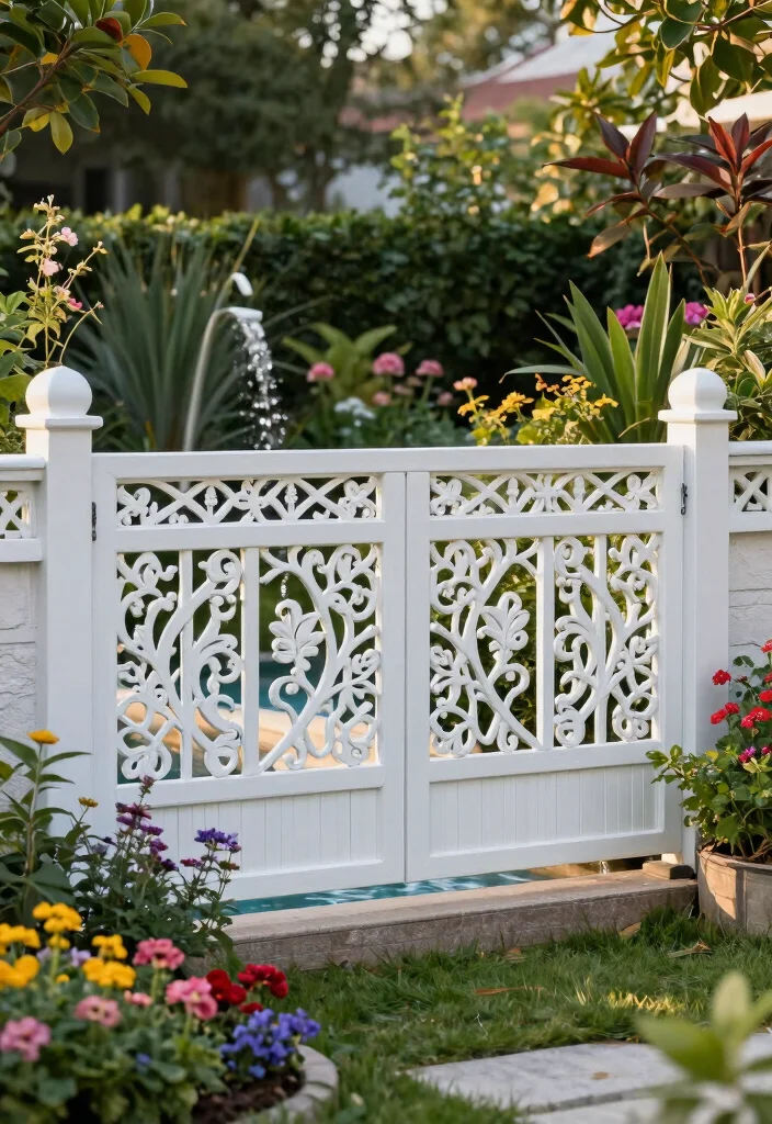 14 Maintenance-Free White Fencing for Busy Homeowners - 7. Decorative Vinyl Garden Fencing 1
