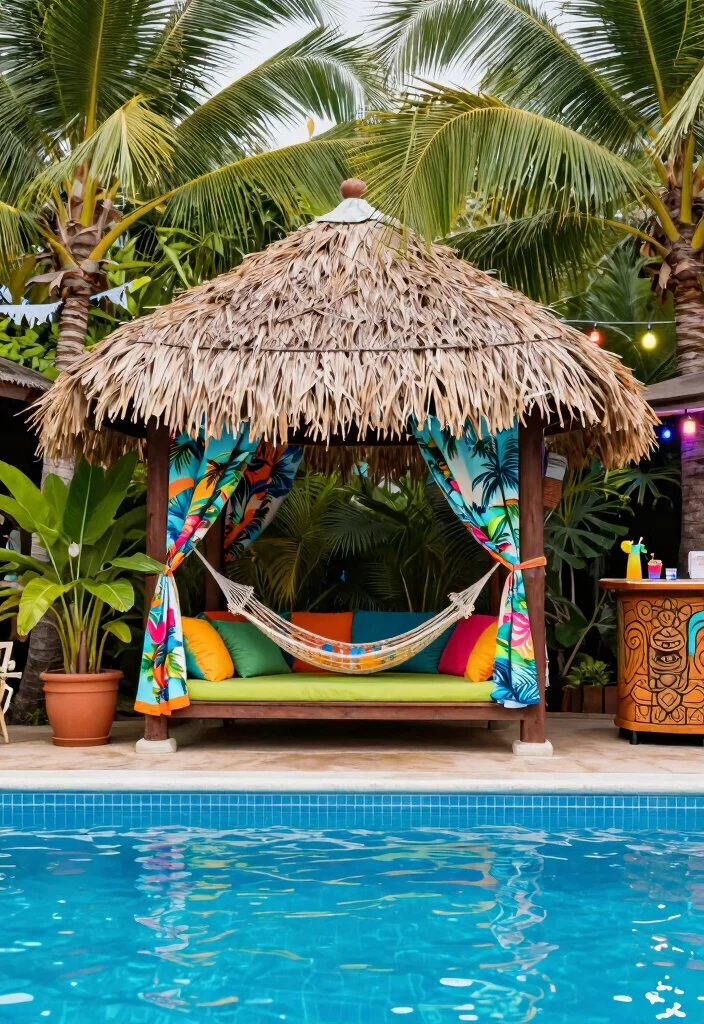 14 Resort-Style Cabana Designs for Your Backyard Pool - 2. Tropical Paradise Retreat 1