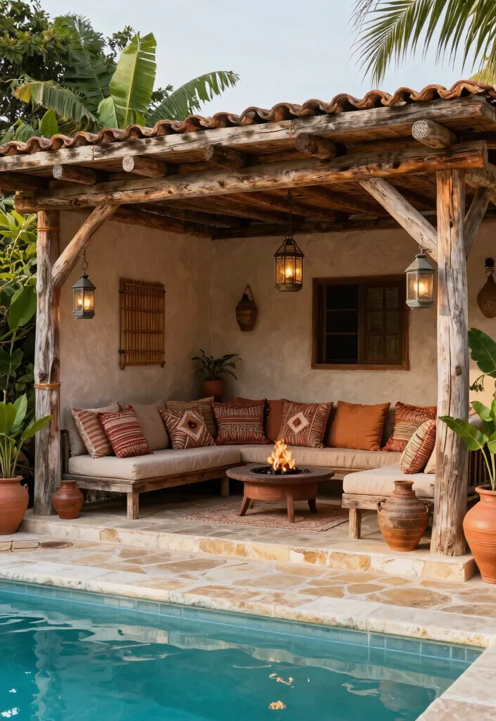 14 Resort-Style Cabana Designs for Your Backyard Pool - 3. Rustic Charm Cabana 1
