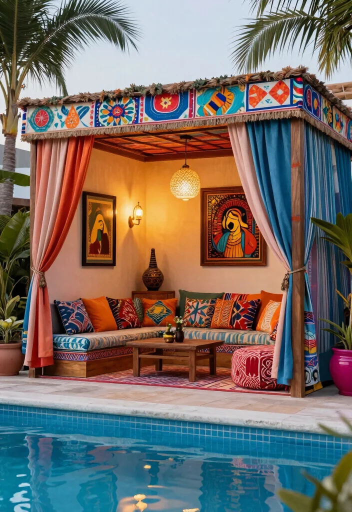 14 Resort-Style Cabana Designs for Your Backyard Pool - 7. Eclectic Fusion Cabana 1