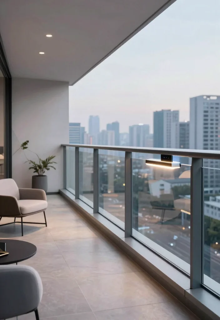 14 Sleek Balcony Railing Combos for City Living - 13. Smart Railings with Integrated Technology 1