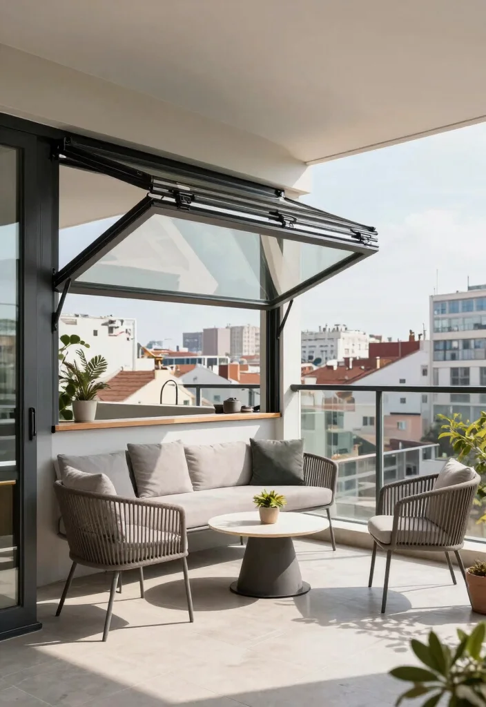 14 Sleek Balcony Railing Combos for City Living - 14. Retractable Railings 1