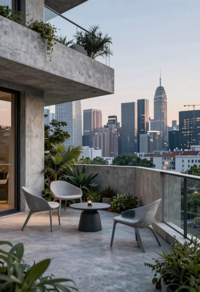 14 Sleek Balcony Railing Combos for City Living - 6. Concrete Railings 1