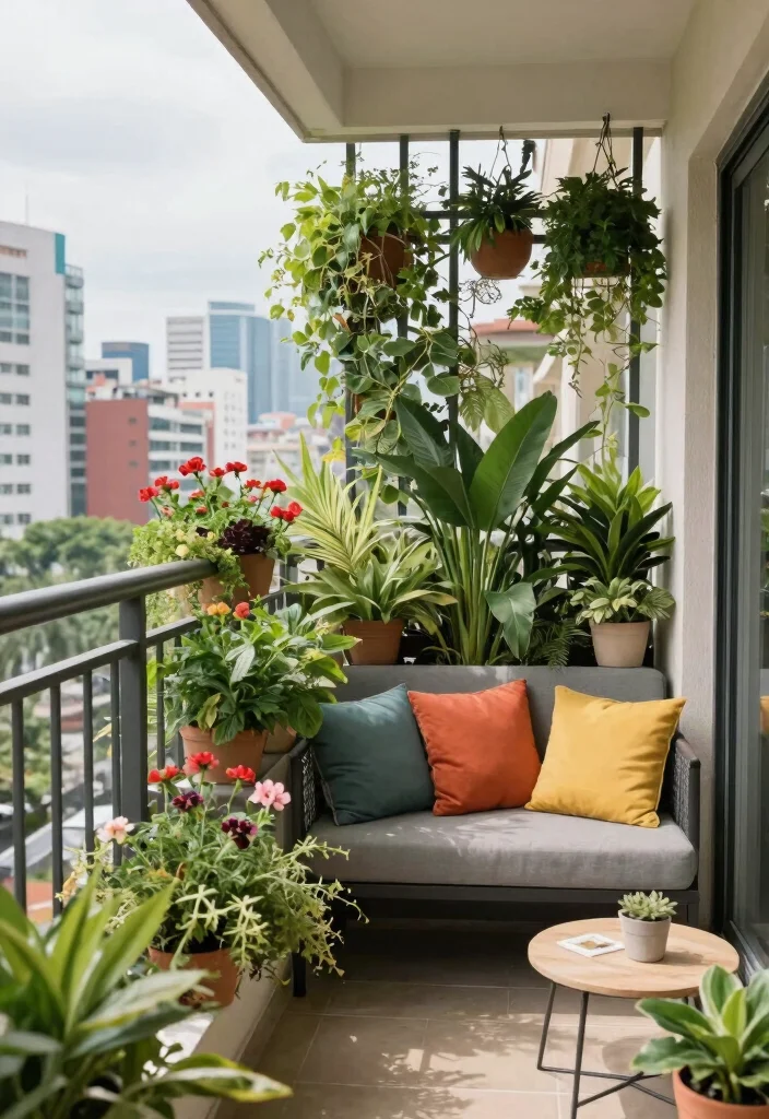 14 Sleek Balcony Railing Combos for City Living - 7. Vertical Garden Railings 1