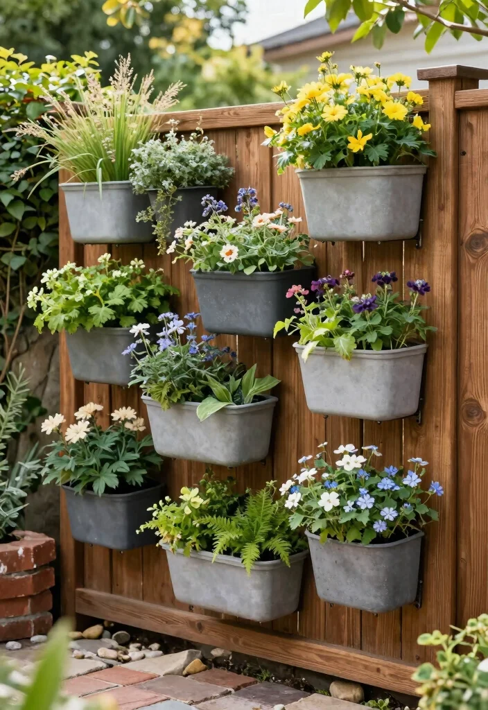 14 Statement Planters for Instagram-Worthy Yards - 11. Vertical Wall Planters 1