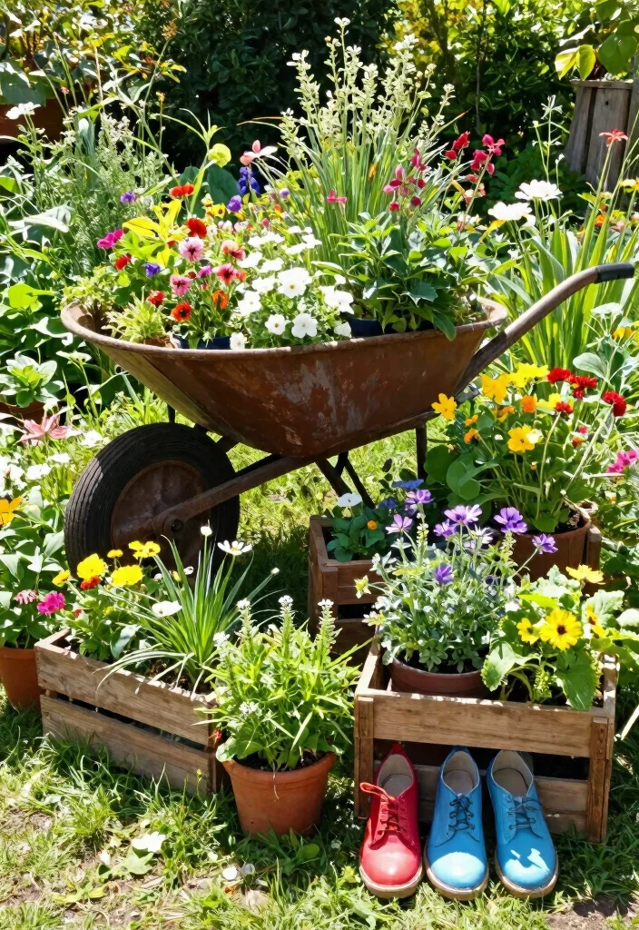 14 Statement Planters for Instagram-Worthy Yards - 12. Repurposed Objects 1