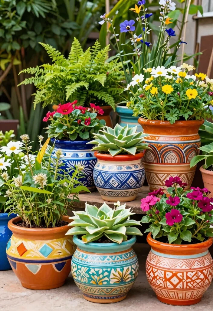 14 Statement Planters for Instagram-Worthy Yards - 5. Colorful Ceramic Wonders 1