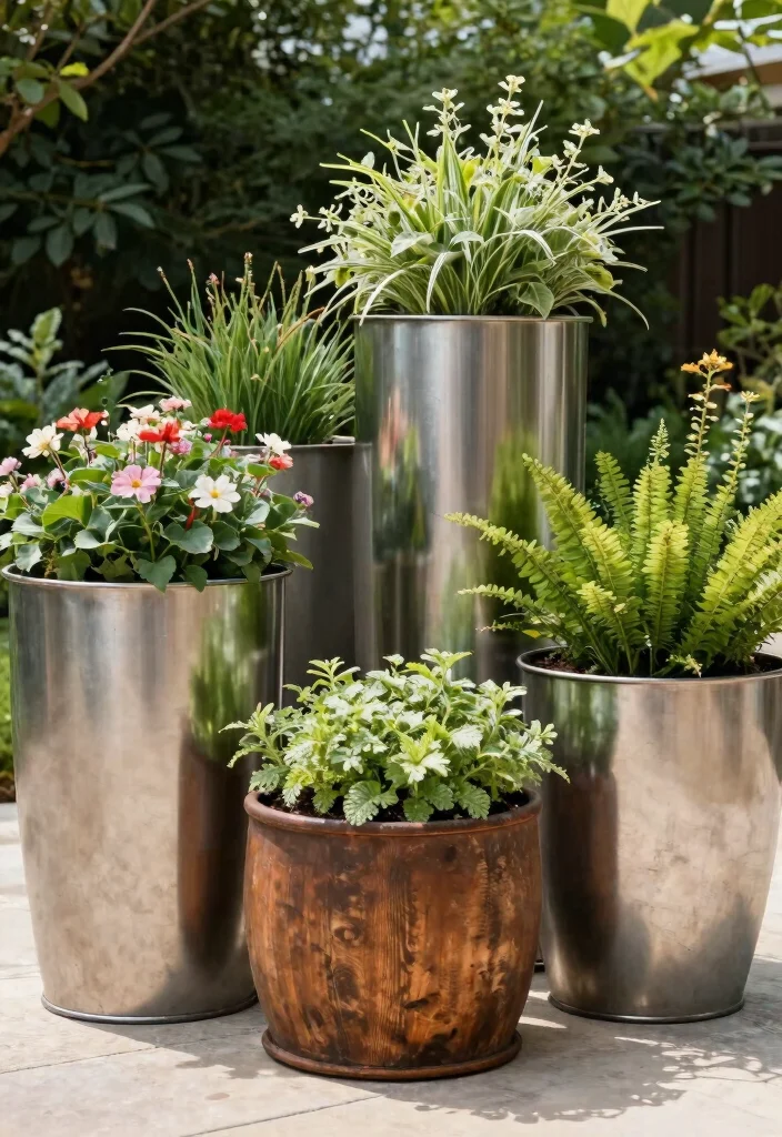 14 Statement Planters for Instagram-Worthy Yards - 8. Steel and Metal Marvels 1