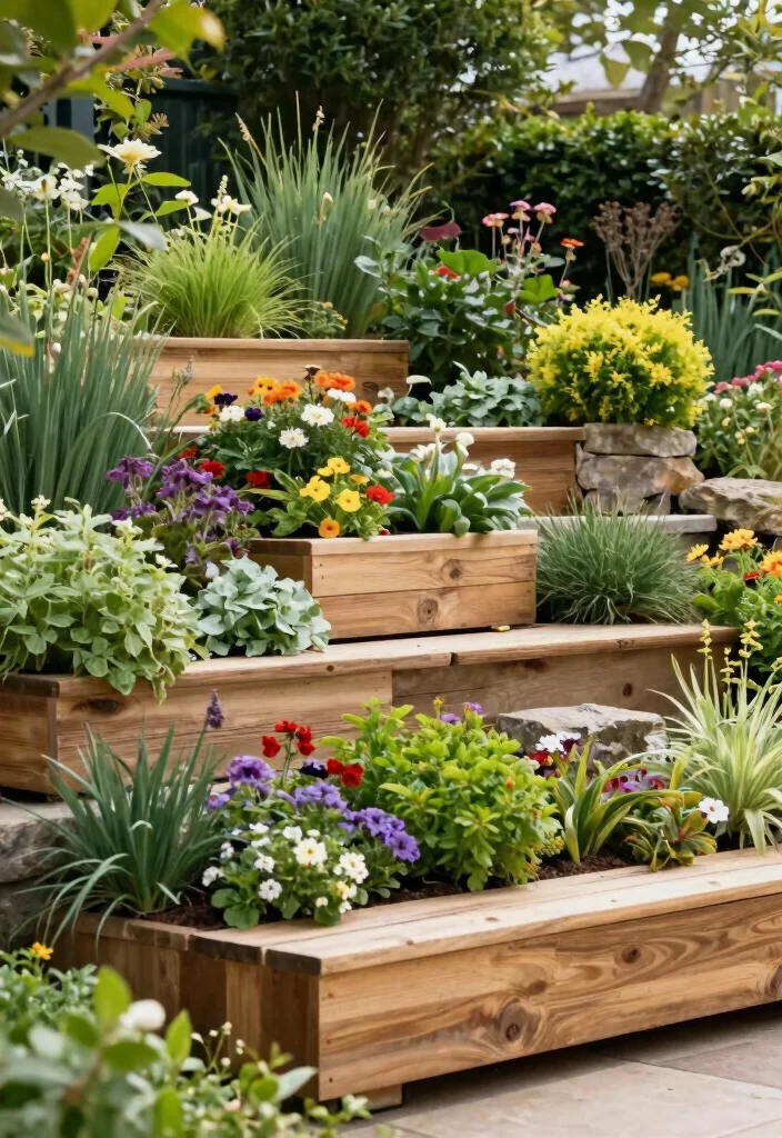 14 Statement Planters for Instagram-Worthy Yards - 9. Terraced Planters 1