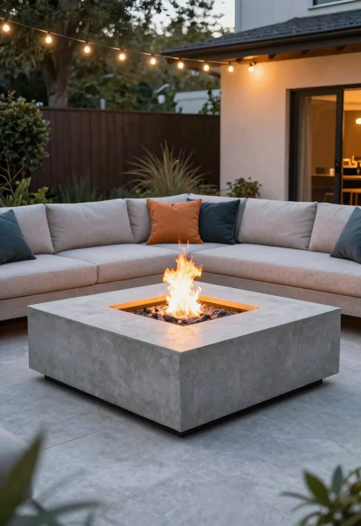 15 Budget-Friendly Fire Pit Ideas to Build Under $500 - 14. Contemporary Square Fire Pit 1