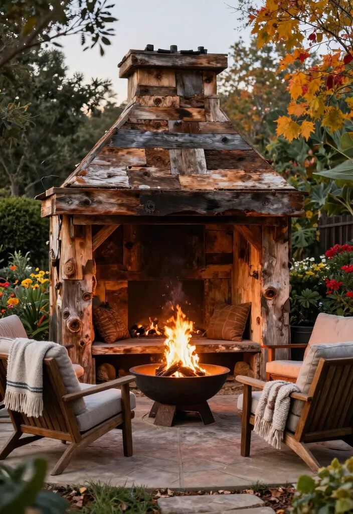 15 Budget-Friendly Fire Pit Ideas to Build Under $500 - 15. Rustic Fire Pit with Reclaimed Wood 1