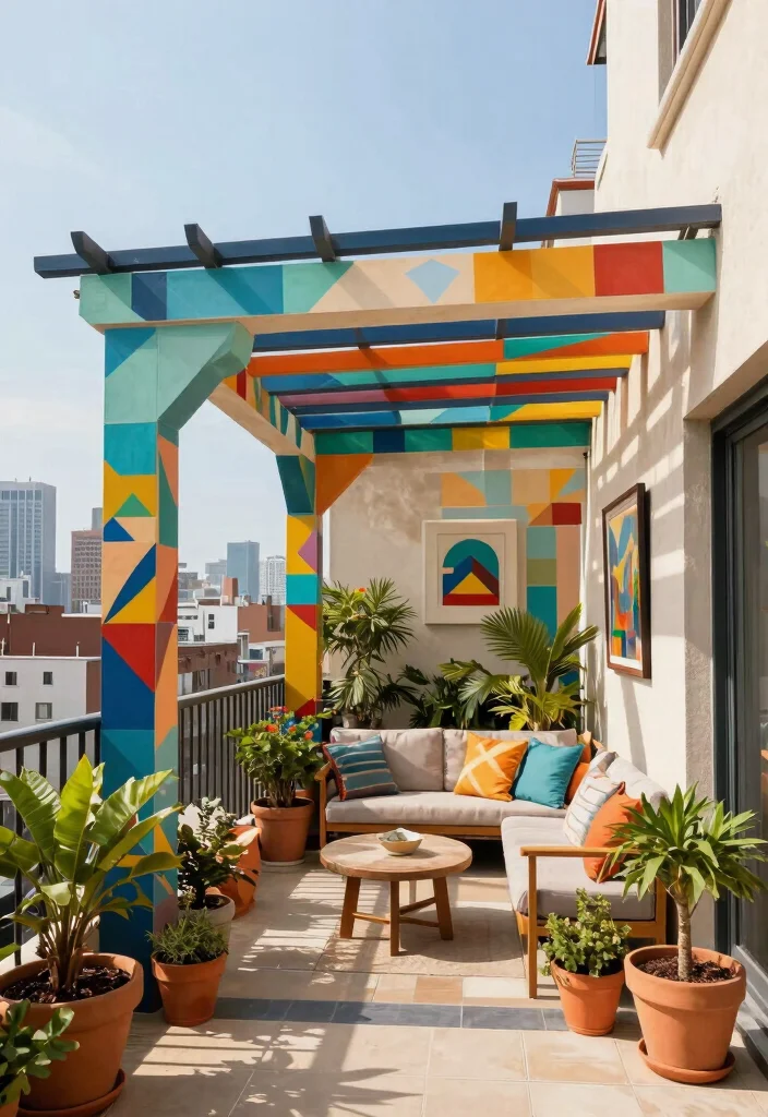 15 Compact Pergolas for Cramped Apartment Balconies - 12. Artistic Pergola 1