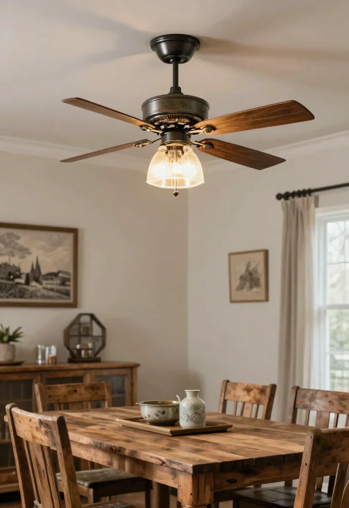 15 Farmhouse Ceiling Fans for Country-Home Fans - 11. Rustic Ceiling Fan with Barn Light 1