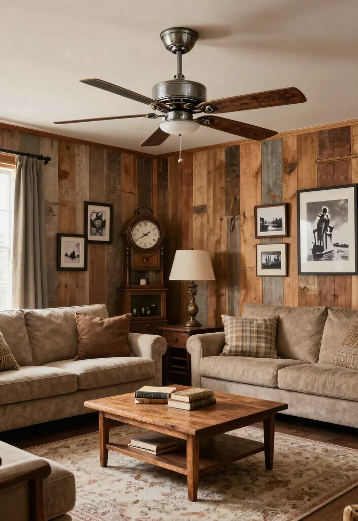 15 Farmhouse Ceiling Fans for Country-Home Fans - 2. Vintage Metal Ceiling Fan 1