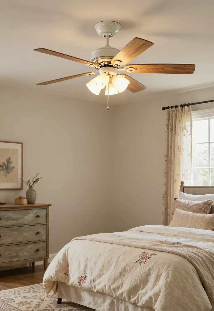 15 Farmhouse Ceiling Fans for Country-Home Fans - 5. Farmhouse-Chic Ceiling Fan with Light 1