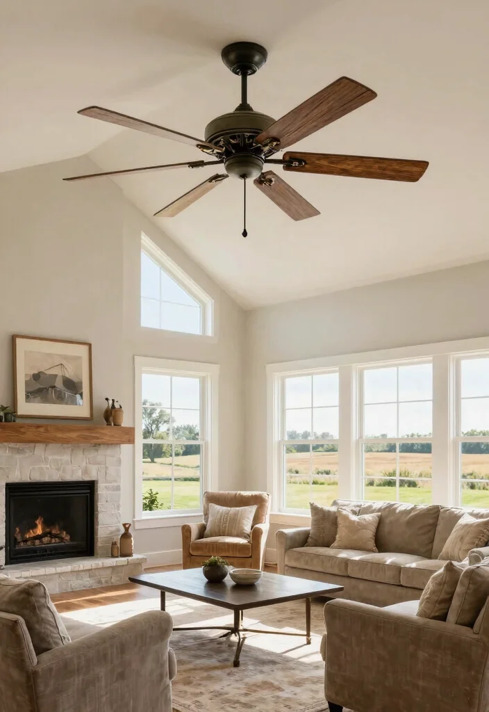 15 Farmhouse Ceiling Fans for Country-Home Fans - 9. Rustic Windmill Ceiling Fan 1