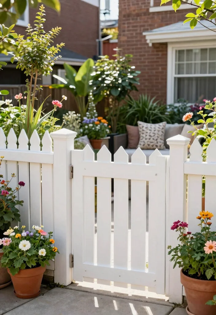 15 Low-Maintenance PVC Fencing for Lazy Gardeners - 11. Whitewashed PVC Fence 1