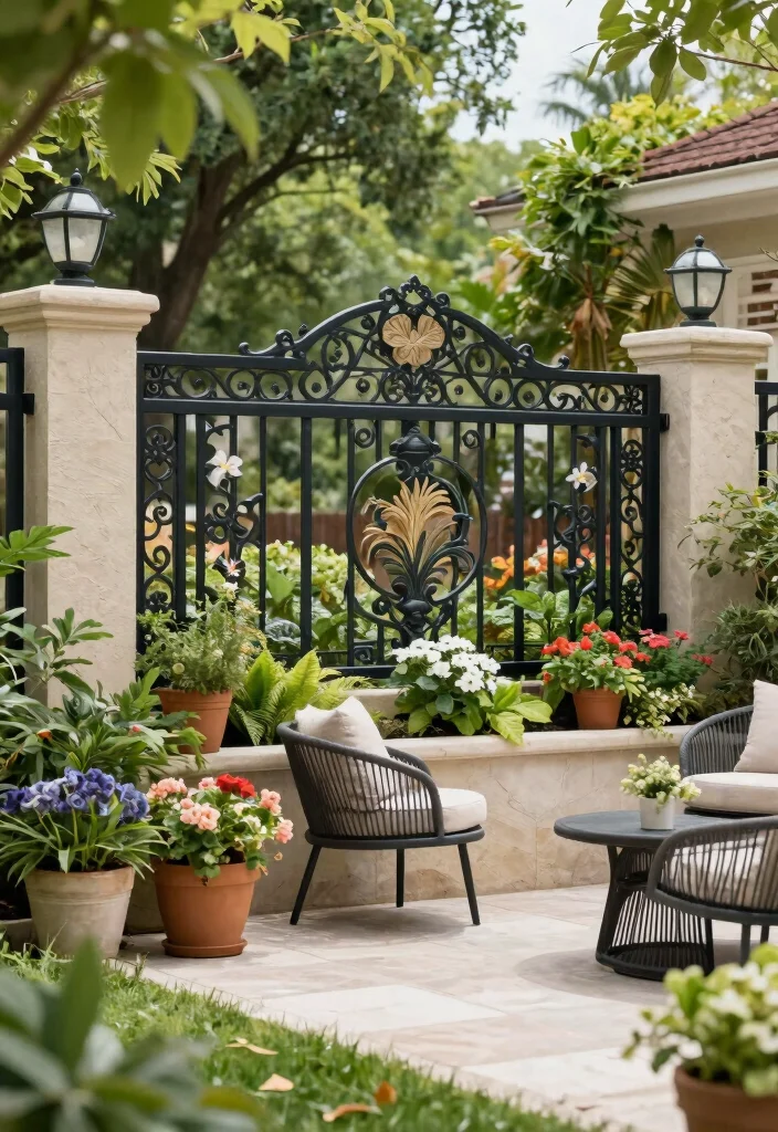 15 Low-Maintenance PVC Fencing for Lazy Gardeners - 7. Elegant Privacy Fence with Decorative Top 1