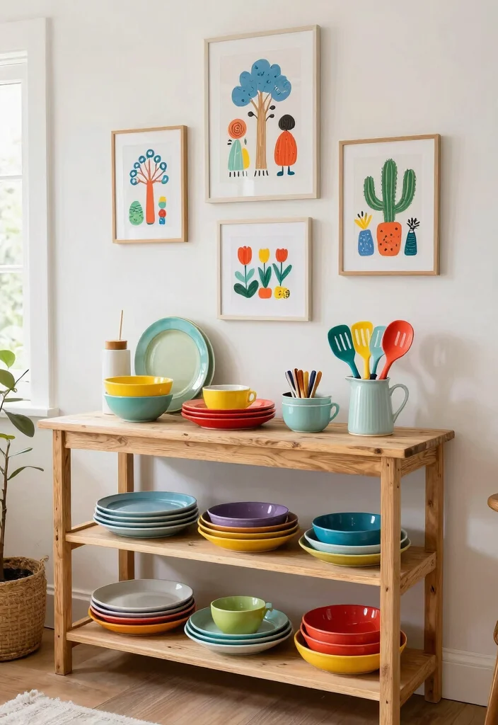 15 Styled Farmhouse Shelves for Design-Conscious Homeowners - 10. Fun with Colorful Accents 1