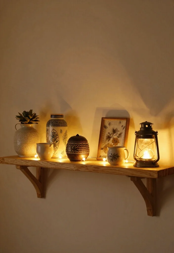 15 Styled Farmhouse Shelves for Design-Conscious Homeowners - 15. Thoughtful Lighting Choices 1