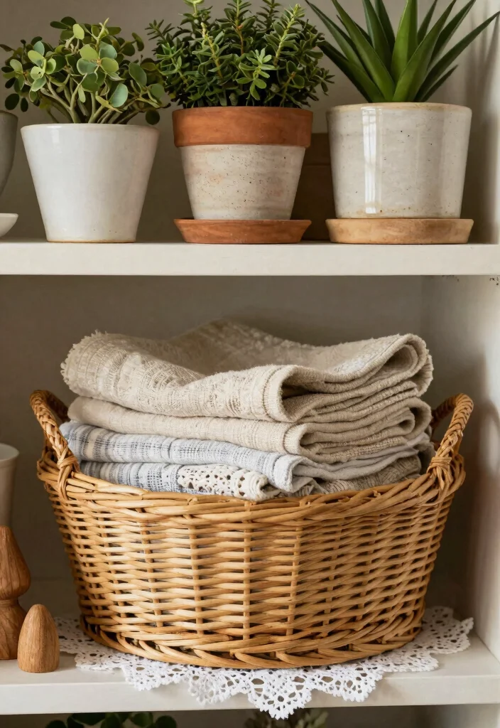 15 Styled Farmhouse Shelves for Design-Conscious Homeowners - 4. Layered Textures for Depth 1
