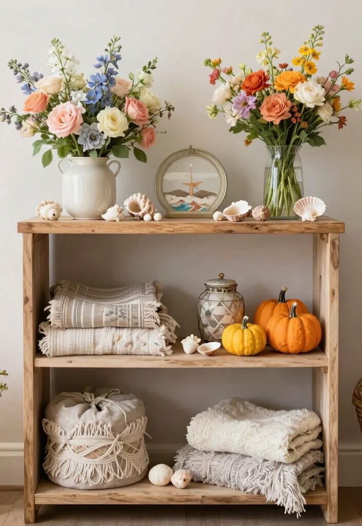 15 Styled Farmhouse Shelves for Design-Conscious Homeowners - 5. Seasonal Decor Changes 1