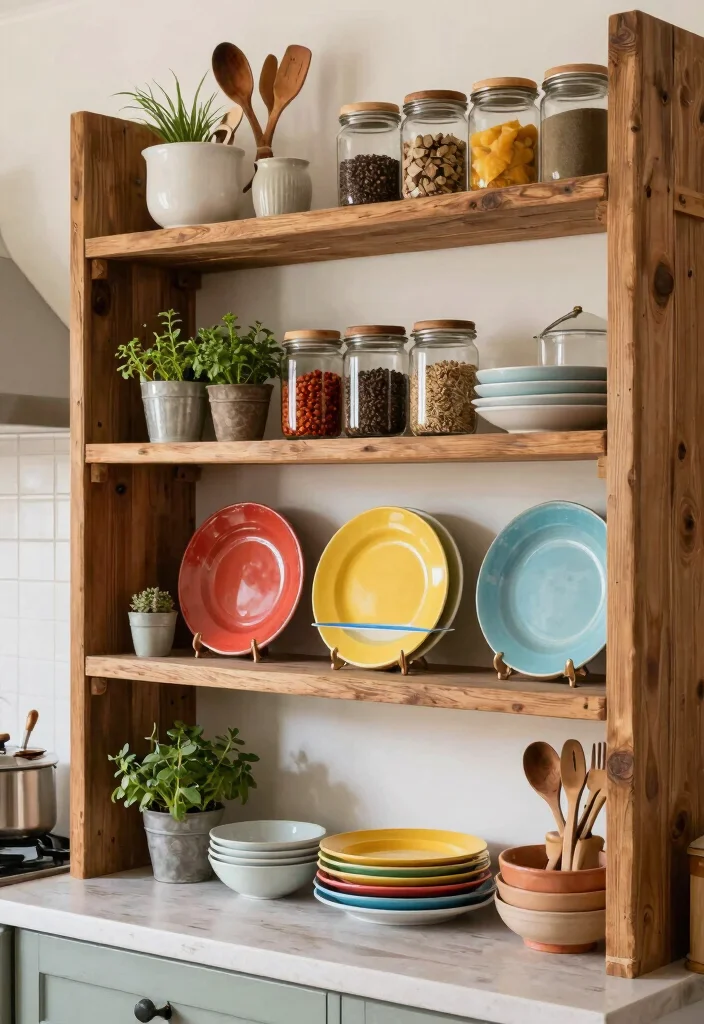 15 Styled Farmhouse Shelves for Design-Conscious Homeowners - 6. Open Shelving in the Kitchen 1