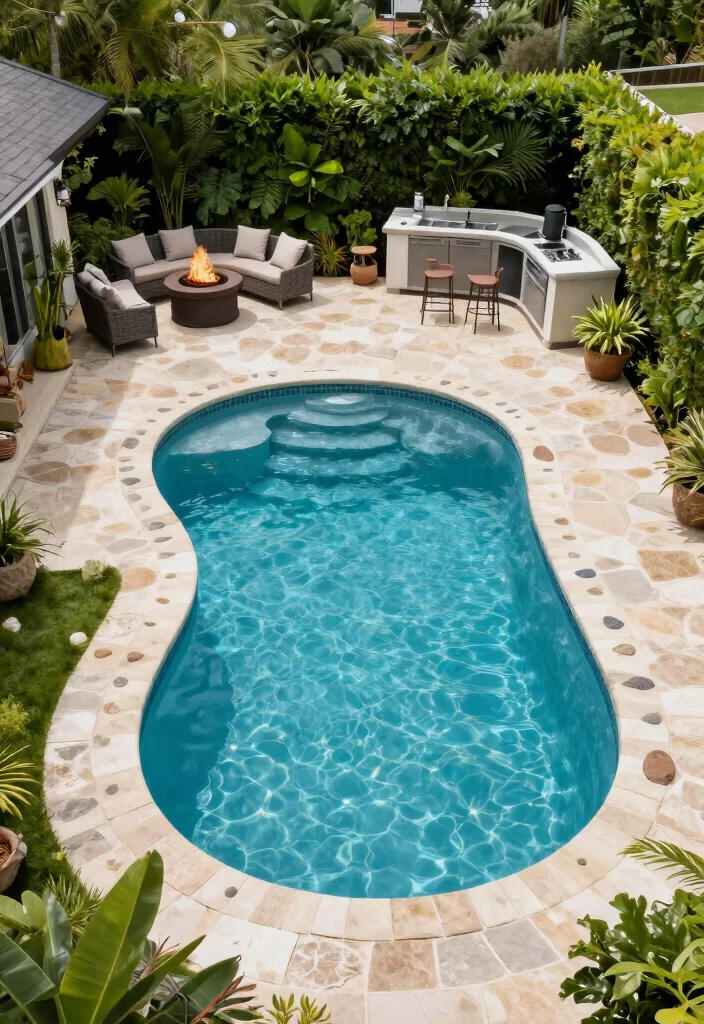 15 Tropical Lagoon Pool Designs for Paradise Seekers - 12. Unique Swim-Out Areas 1